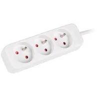 Listwa zasilająca Lanberg PS0-03E-0150-W - 3x Typ E, wtyk Schuko, 1,5m, Biała