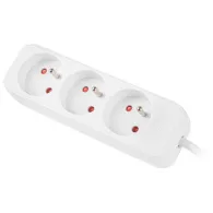 Listwa zasilająca Lanberg PS0-03E-0150-W - 3x Typ E, wtyk Schuko, 1,5m, Biała