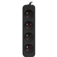 Listwa zasilająca Lanberg PS0-04E-0150-BK - 4x Typ E, wtyk Schuko, 1,5 m, Czarna