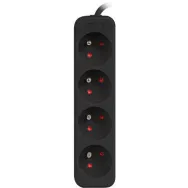 Listwa zasilająca Lanberg PS0-04E-0150-BK - 4x Typ E, wtyk Schuko, 1,5 m, Czarna