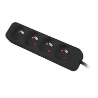 Listwa zasilająca Lanberg PS0-04E-0150-BK - 4x Typ E, wtyk Schuko, 1,5 m, Czarna