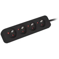 Listwa zasilająca Lanberg PS0-04E-0150-BK - 4x Typ E, wtyk Schuko, 1,5 m, Czarna