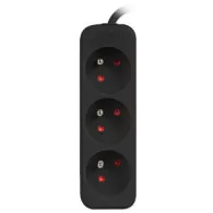 Listwa zasilająca Lanberg PS0-03E-0150-BK - 3x Typ E, wtyk Schuko, 1,5 m, Czarna