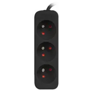Listwa zasilająca Lanberg PS0-03E-0150-BK - 3x Typ E, wtyk Schuko, 1,5 m, Czarna