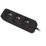Listwa zasilająca Lanberg PS0-03E-0150-BK - 3x Typ E, wtyk Schuko, 1,5 m, Czarna