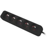 Listwa zasilająca Lanberg PS0-05E-0150-BK - 5x Typ E, wtyk Schuko, 1,5 m, Czarna