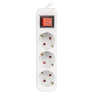 Listwa zasilająca Lanberg PS1-03F-0150-W - 3x Typ E, wtyk Schuko, 1,5 m, Biała