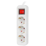 Listwa zasilająca Lanberg PS1-03F-0150-W - 3x Typ E, wtyk Schuko, 1,5 m, Biała