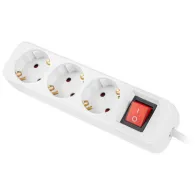 Listwa zasilająca Lanberg PS1-03F-0150-W - 3x Typ E, wtyk Schuko, 1,5 m, Biała