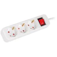 Listwa zasilająca Lanberg PS1-03F-0150-W - 3x Typ E, wtyk Schuko, 1,5 m, Biała