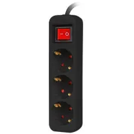 Listwa zasilająca Lanberg PS1-03F-0150-BK - 3x Typ F, wtyk Schuko, 1,5 m, Czarna