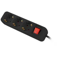 Listwa zasilająca Lanberg PS1-03F-0150-BK - 3x Typ F, wtyk Schuko, 1,5 m, Czarna