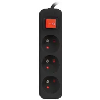 Listwa zasilająca Lanberg PS1-03E-0150-BK - 3x Typ E, wtyk Schuko, 1,5 m, Czarna