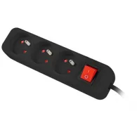 Listwa zasilająca Lanberg PS1-03E-0150-BK - 3x Typ E, wtyk Schuko, 1,5 m, Czarna