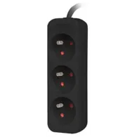 Listwa zasilająca Lanberg PS0-03E-0300-BK - 3x Typ E, wtyk Schuko, 3 m, Czarna
