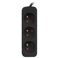 Listwa zasilająca Lanberg PS0-03E-0300-BK - 3x Typ E, wtyk Schuko, 3 m, Czarna