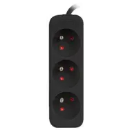 Listwa zasilająca Lanberg PS0-03E-0300-BK - 3x Typ E, wtyk Schuko, 3 m, Czarna