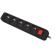 Listwa zasilająca Lanberg PS1-05E-0150-BK - 5x Typ E, wtyk Schuko, 1,5m, Czarna