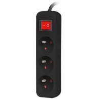 Listwa zasilająca Lanberg PS1-03E-0300-BK - 3x Typ E, wtyk Schuko, 3 m, Czarna