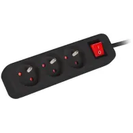 Listwa zasilająca Lanberg PS1-03E-0300-BK - 3x Typ E, wtyk Schuko, 3 m, Czarna