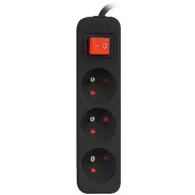 Listwa zasilająca Lanberg PS1-03E-0300-BK - 3x Typ E, wtyk Schuko, 3 m, Czarna