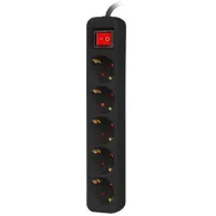 Listwa zasilająca Lanberg PS1-05F-0300-BK - 5x Typ F, wtyk Schuko, 3 m, Czarna