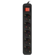 Listwa zasilająca Lanberg PS1-05F-0300-BK - 5x Typ F, wtyk Schuko, 3 m, Czarna
