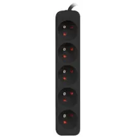 Listwa zasilająca Lanberg PS0-05E-0300-BK - 5x Typ E, wtyk Schuko, 3 m, Czarna