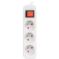 Listwa zasilająca Lanberg PS1-03E-0150-W - 3x Typ E, wtyk Schuko, 1,5 m, Biała