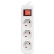 Listwa zasilająca Lanberg PS1-03E-0150-W - 3x Typ E, wtyk Schuko, 1,5 m, Biała