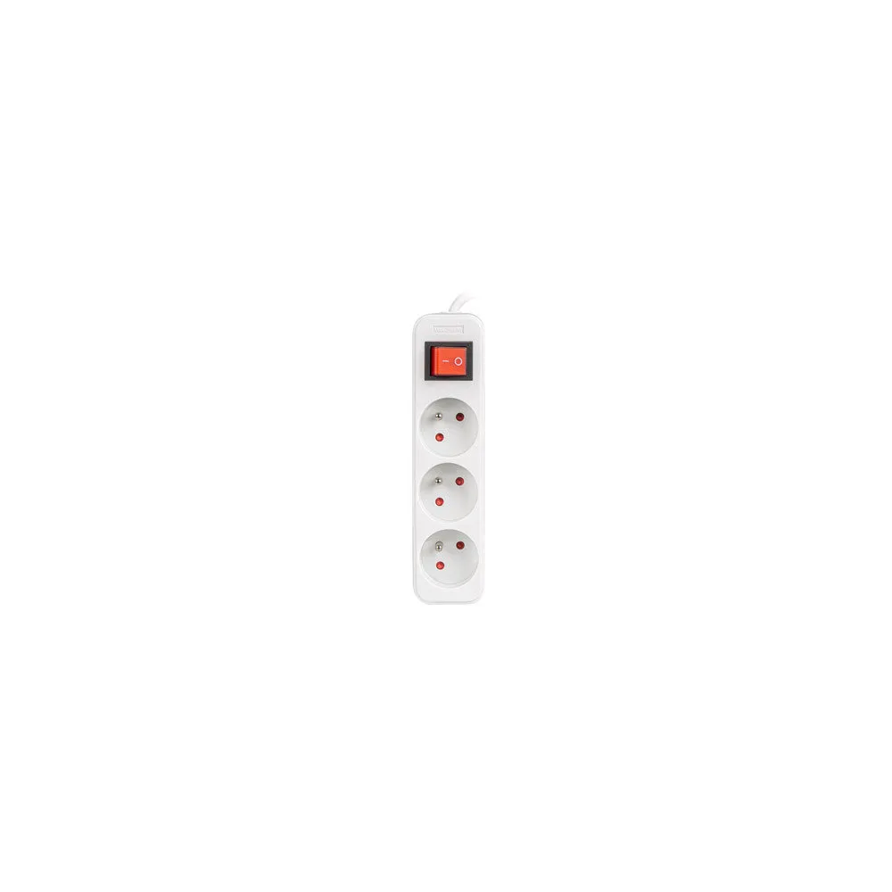 Listwa zasilająca Lanberg PS1-03E-0150-W - 3x Typ E, wtyk Schuko, 1,5 m, Biała