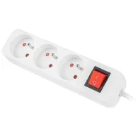 Listwa zasilająca Lanberg PS1-03E-0300-W - 3x Typ E, wtyk Schuko, 3 m, Biała