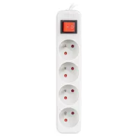 Listwa zasilająca Lanberg PS1-04E-0150-W - 4x Typ E, wtyk Schuko, 1,5 m, Biała