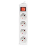 Listwa zasilająca Lanberg PS1-04E-0150-W - 4x Typ E, wtyk Schuko, 1,5 m, Biała