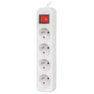 Listwa zasilająca Lanberg PS1-04E-0150-W - 4x Typ E, wtyk Schuko, 1,5 m, Biała