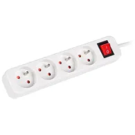 Listwa zasilająca Lanberg PS1-04E-0150-W - 4x Typ E, wtyk Schuko, 1,5 m, Biała