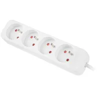 Listwa zasilająca Lanberg PS0-04E-0150-W - 4x Typ E, wtyk Schuko, 1,5 m, Biała
