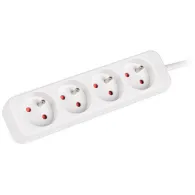 Listwa zasilająca Lanberg PS0-04E-0150-W - 4x Typ E, wtyk Schuko, 1,5 m, Biała
