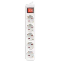 Listwa zasilająca Lanberg PS1-05F-0150-W - 5x Typ F, wtyk Schuko, 1,5 m, Biała
