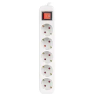 Listwa zasilająca Lanberg PS1-05F-0150-W - 5x Typ F, wtyk Schuko, 1,5 m, Biała