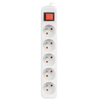 Listwa zasilająca Lanberg PS1-05E-0150-W - 5x Typ E, wtyk Schuko, 1,5 m, Biała