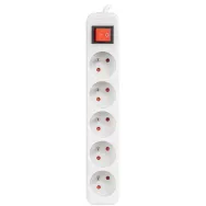Listwa zasilająca Lanberg PS1-05E-0150-W - 5x Typ E, wtyk Schuko, 1,5 m, Biała
