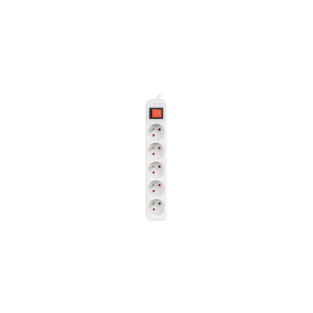 Listwa zasilająca Lanberg PS1-05E-0150-W - 5x Typ E, wtyk Schuko, 1,5 m, Biała