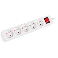 Listwa zasilająca Lanberg PS1-05E-0150-W - 5x Typ E, wtyk Schuko, 1,5 m, Biała