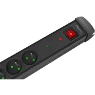 Listwa antyprzepięciowa Lanberg SP1-05E-0300-BK - 5x Typ E, wtyk Schuko, Bezpiecznik, 3 m, Czarna