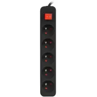 Listwa zasilająca Lanberg PS1-05E-0300-BK - 5x Typ E, wtyk Schuko, 3m, Czarna