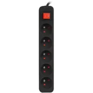 Listwa zasilająca Lanberg PS1-05E-0300-BK - 5x Typ E, wtyk Schuko, 3m, Czarna