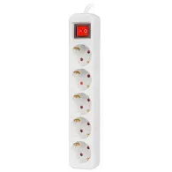 Listwa zasilająca Lanberg PS1-05F-0300-W - 5x Typ F, wtyk Schuko, 3 m, Biała
