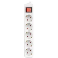Listwa zasilająca Lanberg PS1-05F-0300-W - 5x Typ F, wtyk Schuko, 3 m, Biała