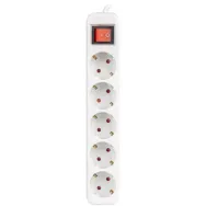Listwa zasilająca Lanberg PS1-05F-0300-W - 5x Typ F, wtyk Schuko, 3 m, Biała